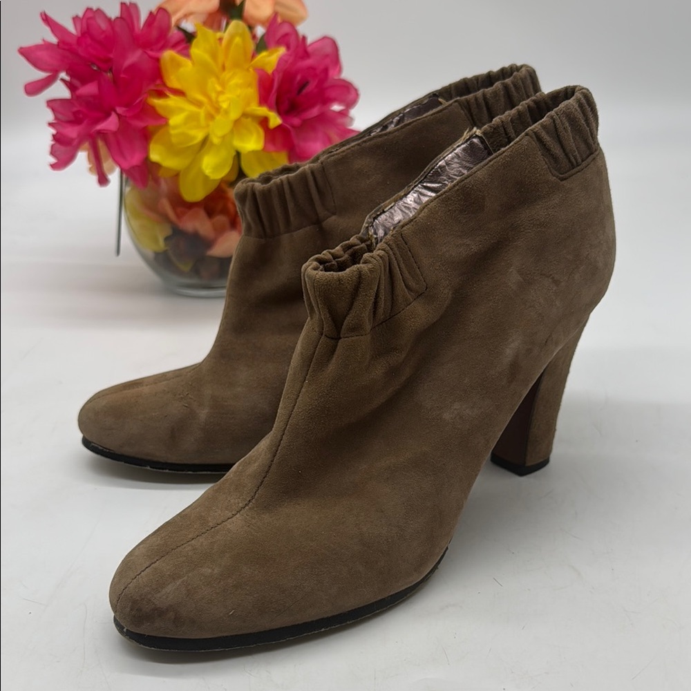 Sam Edelman Simone Tan Suede Heeled Boots Size 8 MCH8247G